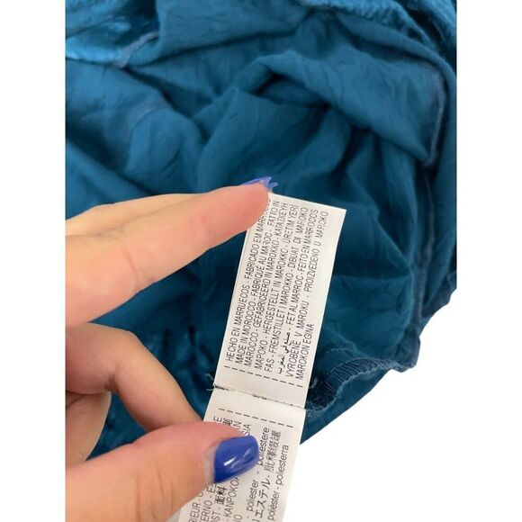 Zara Womens Midi Dress Small S Green Gold Applique Satin Wrinkle 2774/898 NWT - Picture 11 of 16